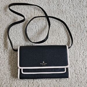 Kate Spade Black Crossbody Bag with Pink Trim